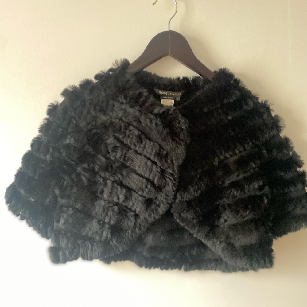 BCBG Rabbit Fur Bolero/Shrug EUC - S/M